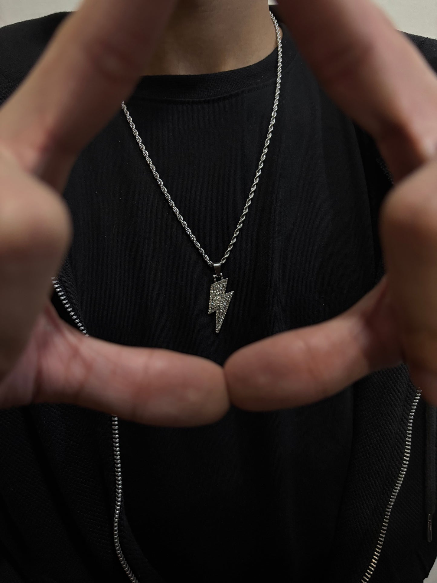 LIGHTNING BOLT ICED OUT PENDANT