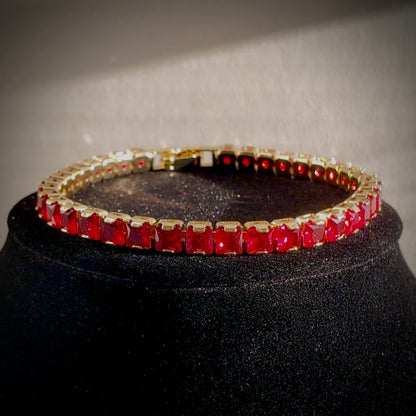 RED RUBY TENNIS BRACELET 5MM