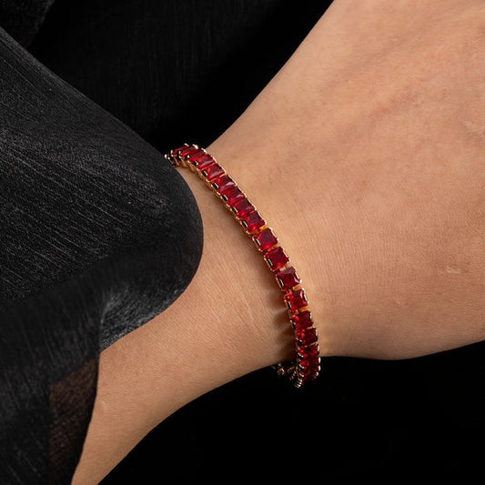 RED RUBY TENNIS BRACELET 5MM